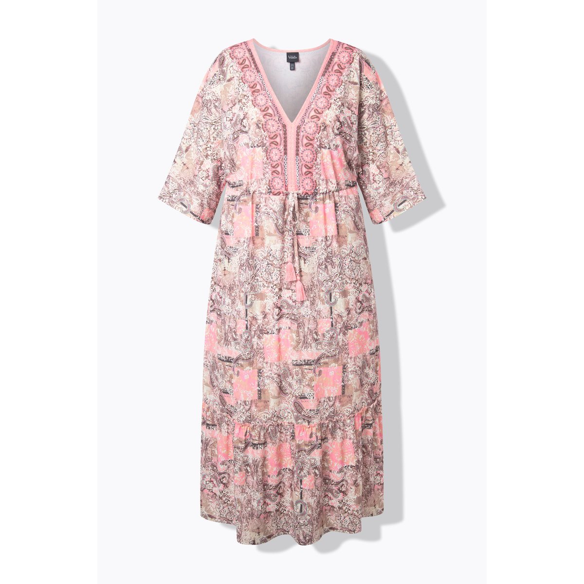 Robe maxi avec volant, coupe évasée jaune doux, ULLA POPKEN