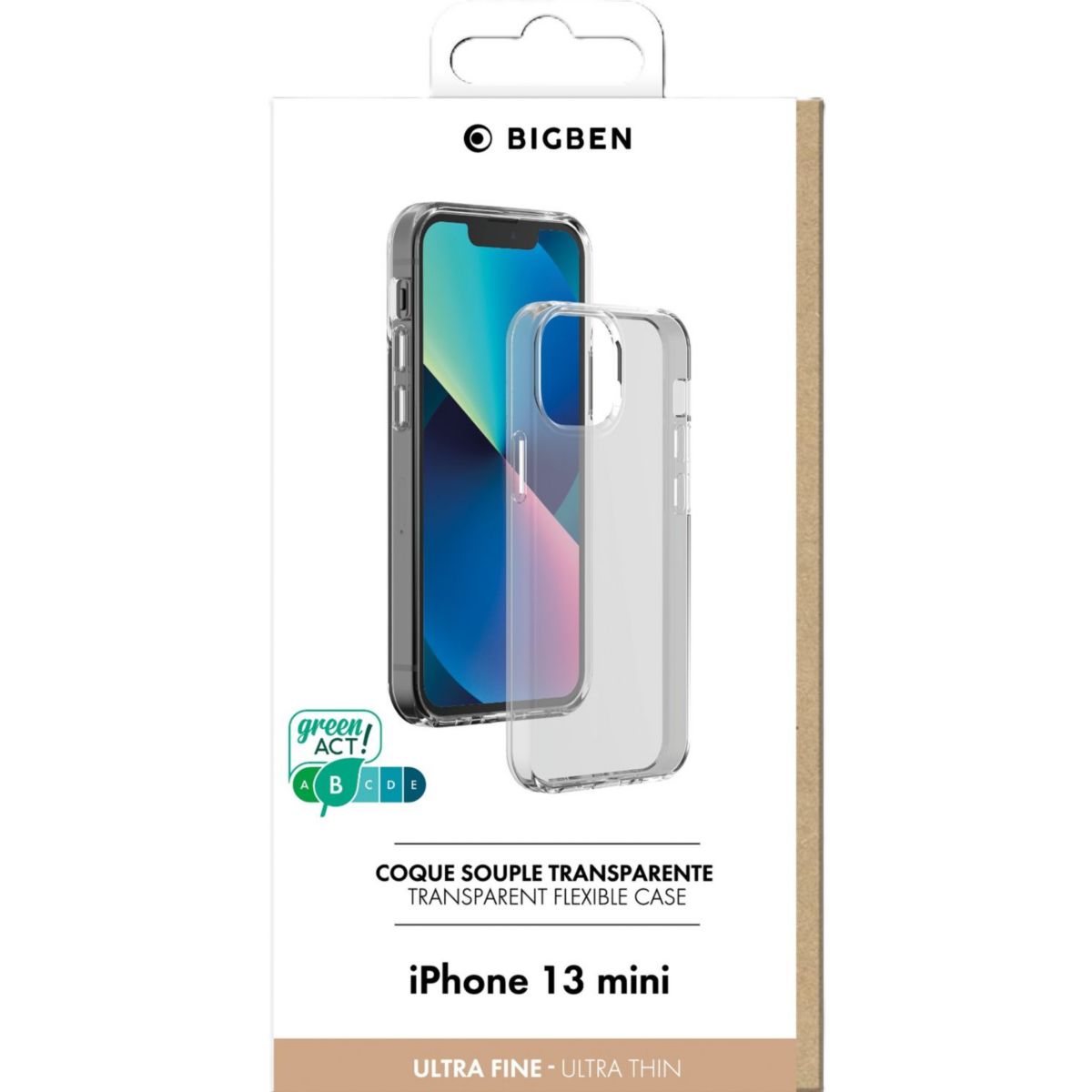 Coque iPhone 13 mini transparente couleur unique, FORCE CASE
