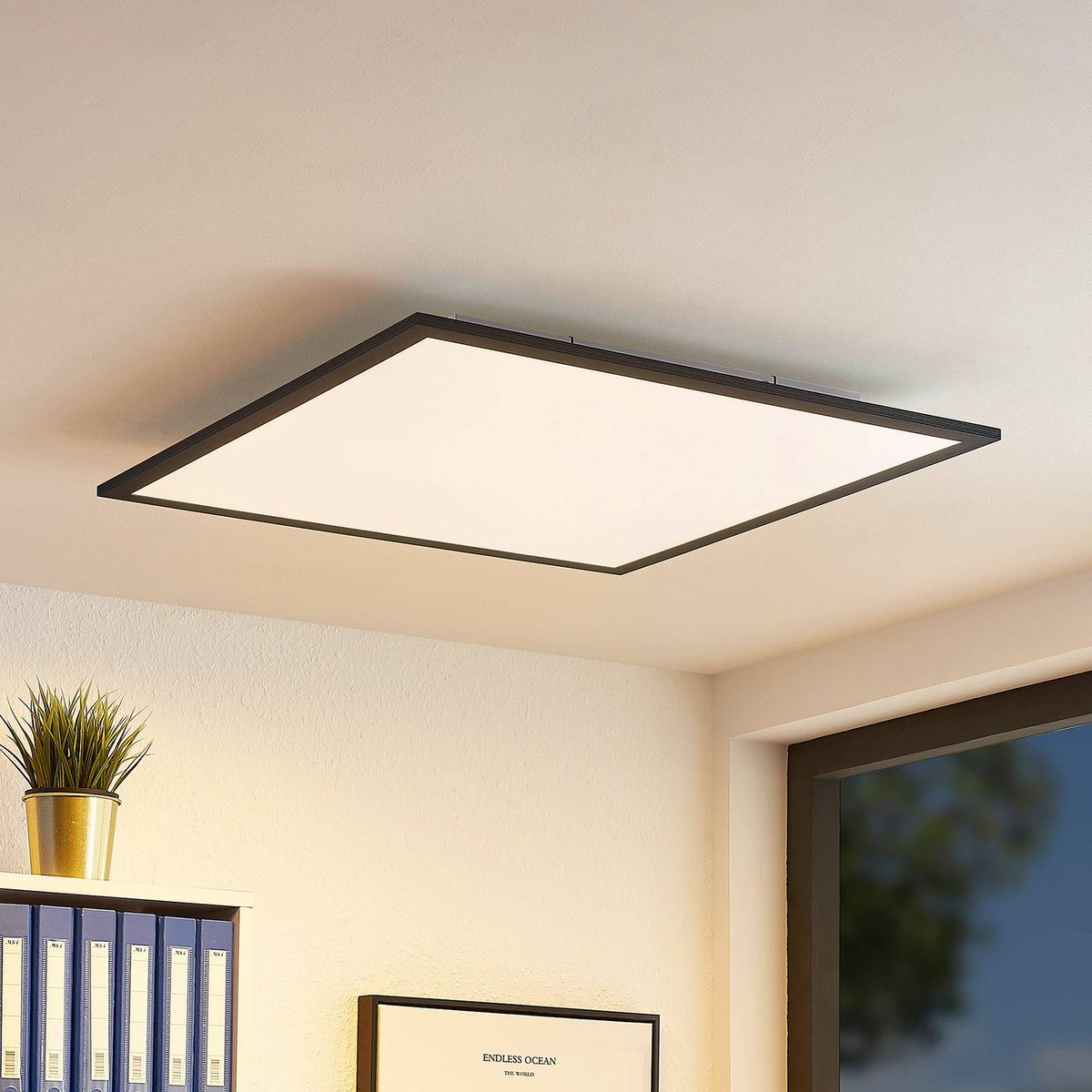 Panneau en aluminium moderneLED, Nelios noir, blanc, LINDBY