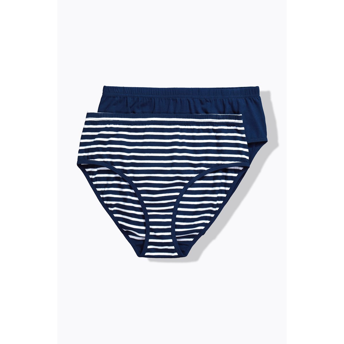 Lot de 2 culottes midi en coton bio bleu nuit, ULLA POPKEN