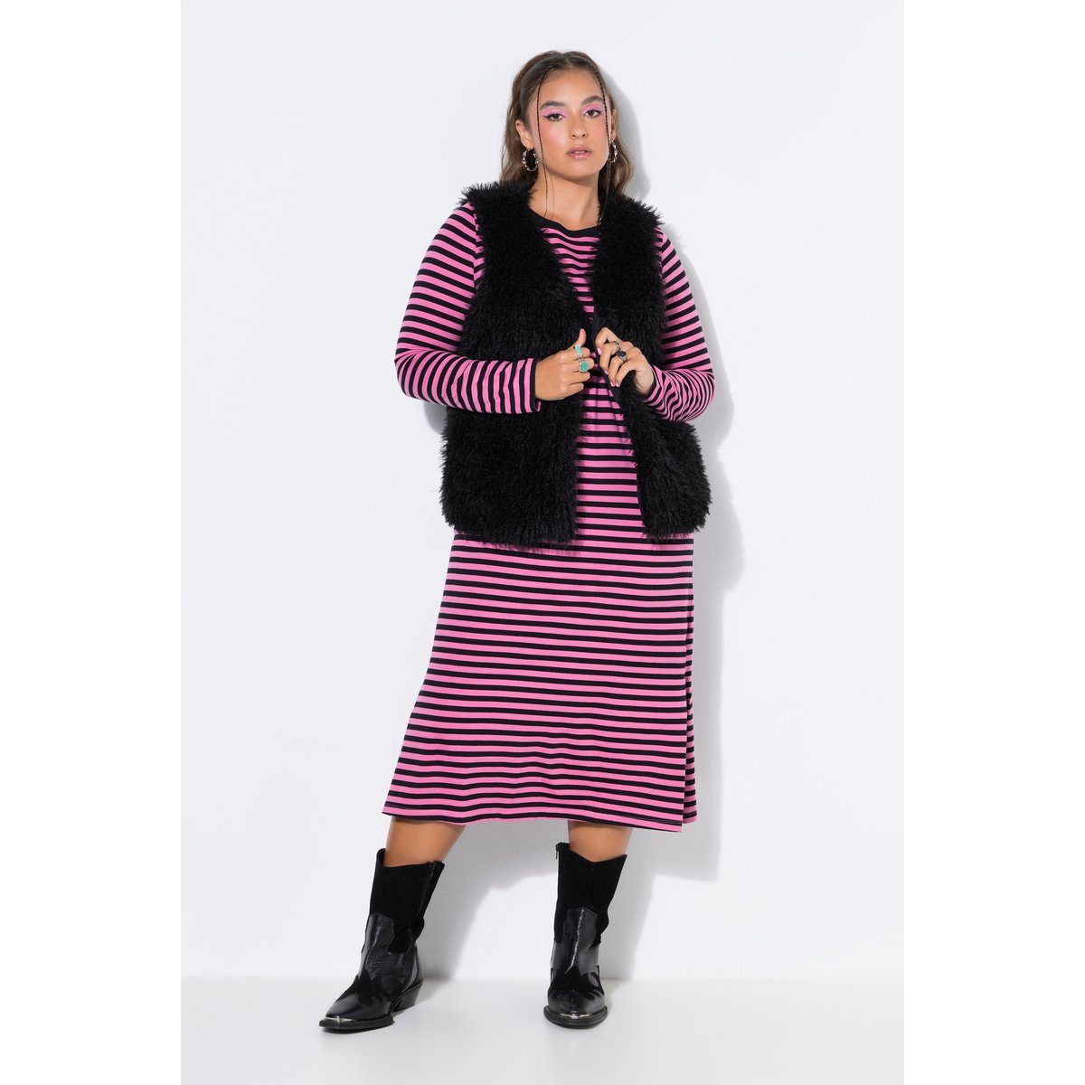 Gilet en imitation fourrure noir, STUDIO UNTOLD