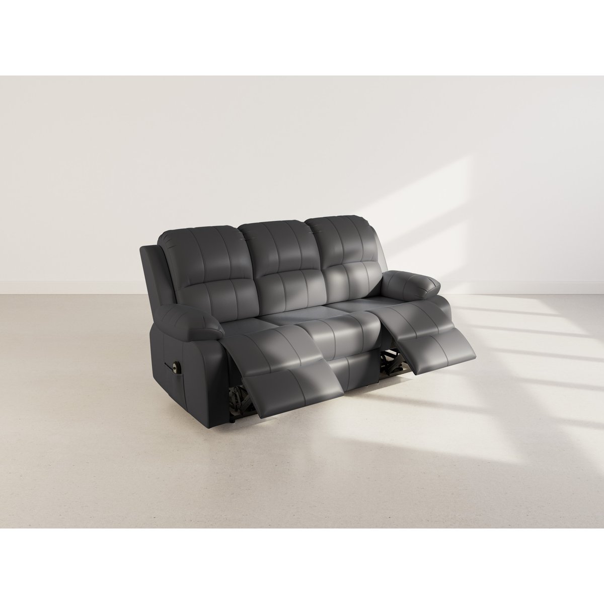 Canapé relax électrique en simili 3 places, ARMAND noir, BEST MOBILIER