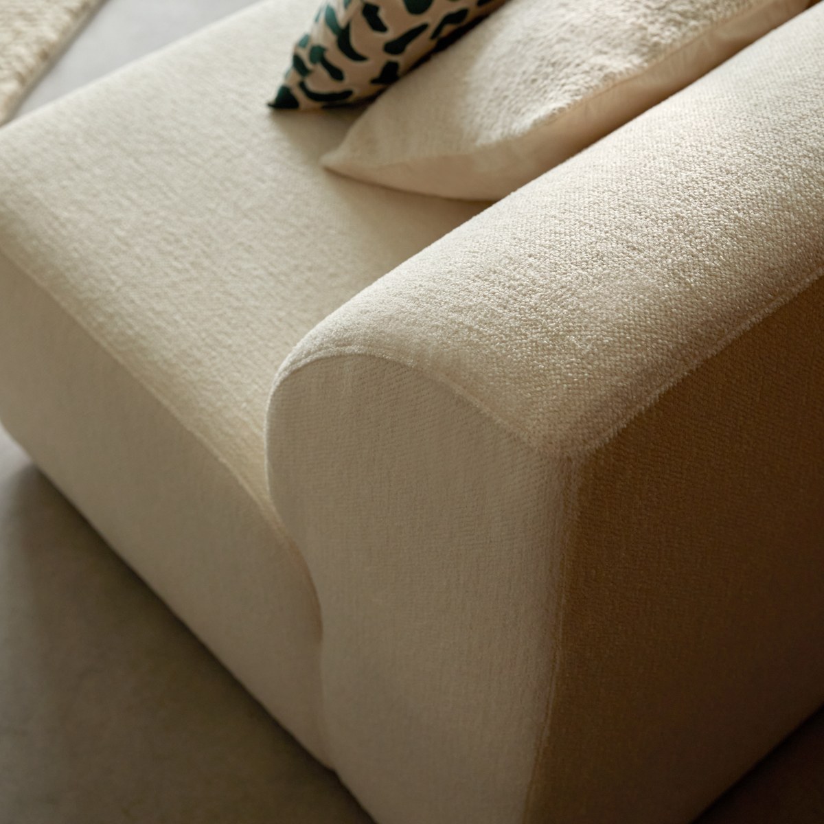 Canapé droit en Tissu, VÉNUS beige, TIKAMOON
