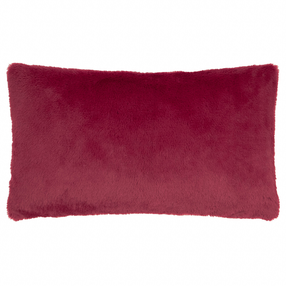 Merry Christmas Faux Fur Stripe Cushion burgundy/pink, FURN.