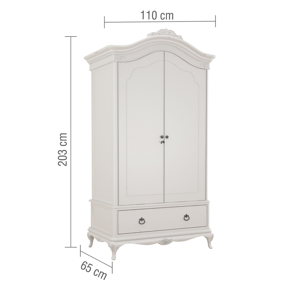 Etienne French-Vintage Double Wardrobe grey white , WILLIS & GAMBIER