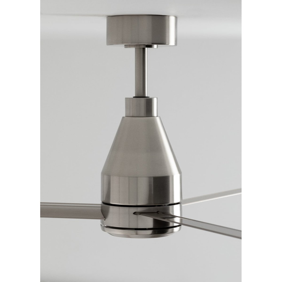 Ventilateur de plafond silencieux sans lumiére avec télécommande WIND STEEL argent, CREATE