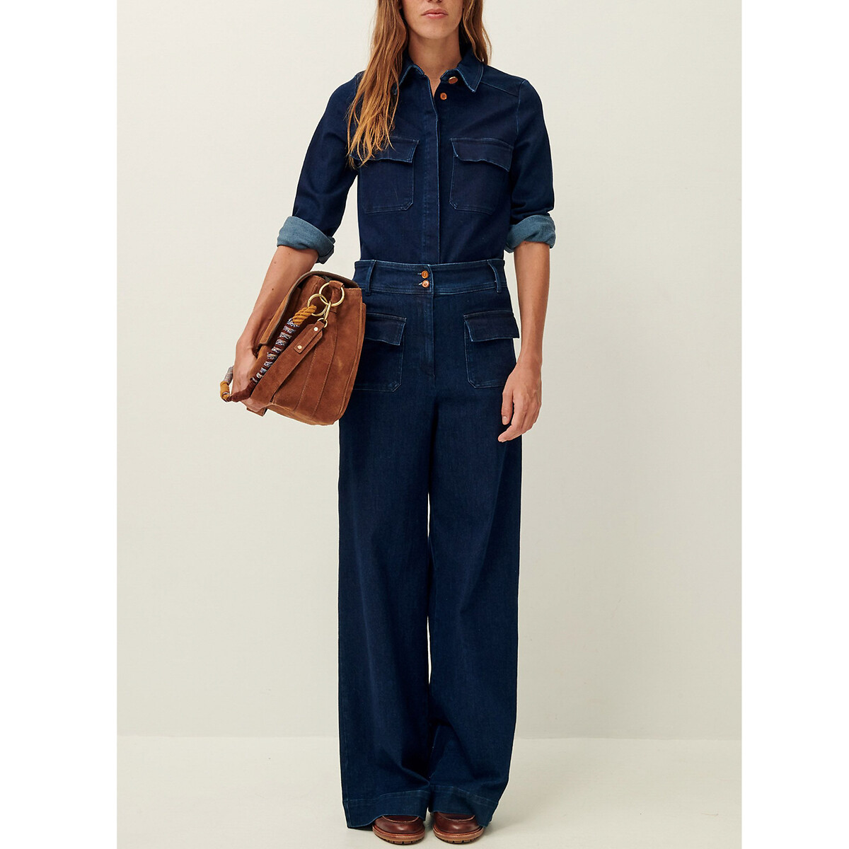 Pantalon large poches plaquées MANHATTAN jean, SESSUN