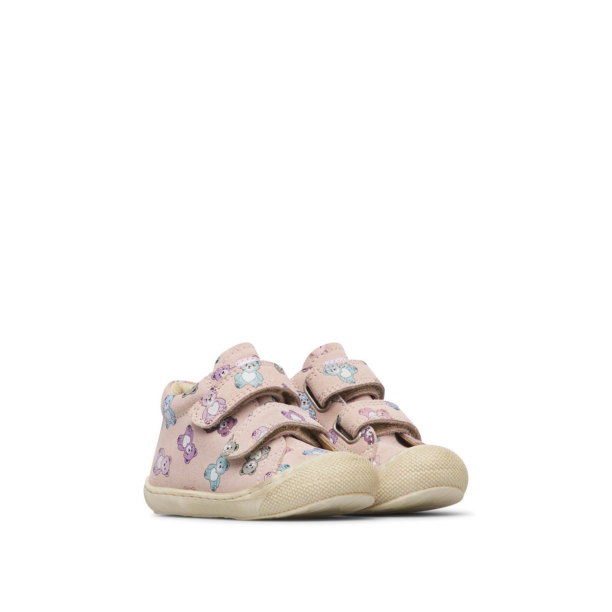 Chaussures premiers pas en suède COCOON VL rose poudré-céleste, NATURINO