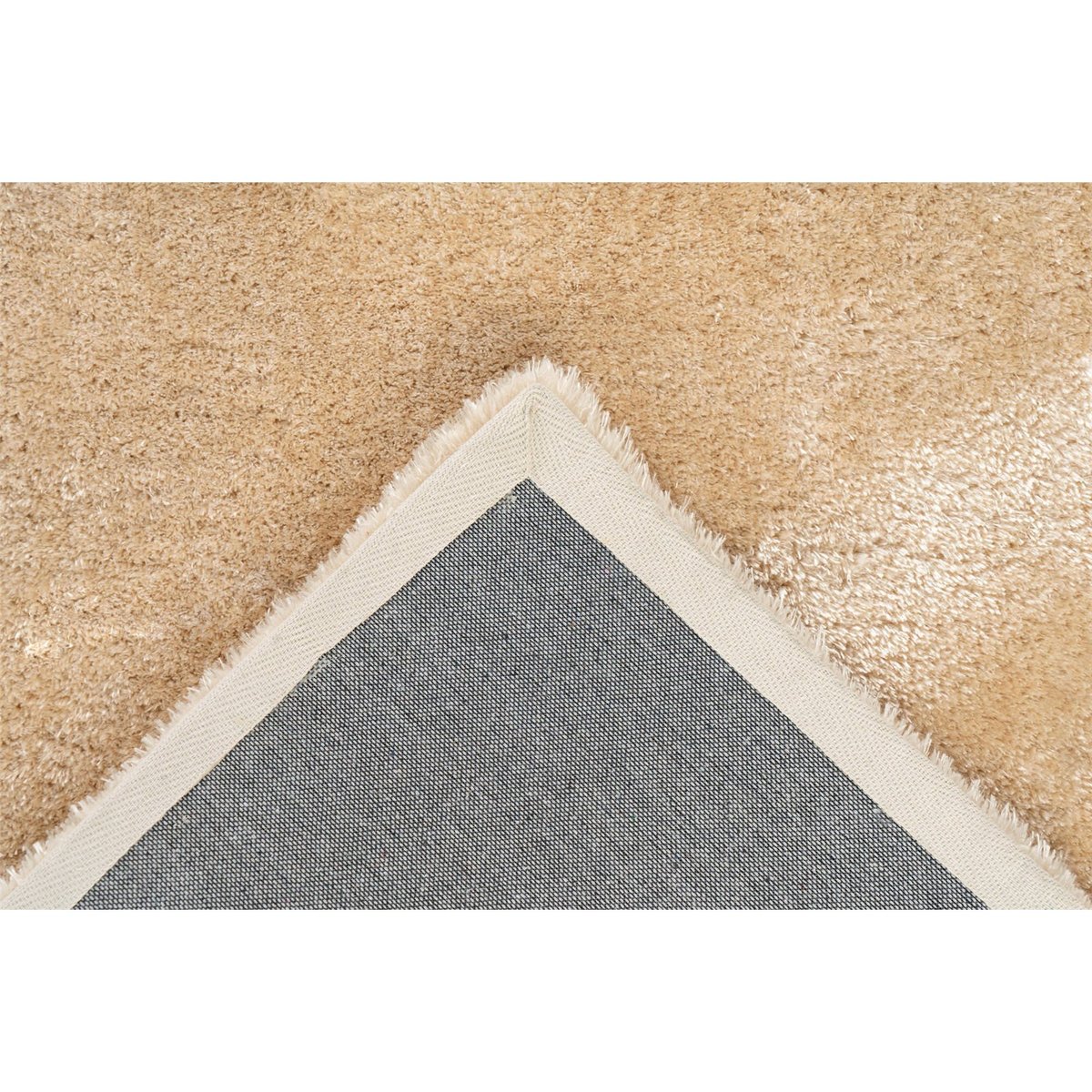 Tapis shaggy en polyester rectangulaire beige sable chaud naturel, ARTE ESPINA