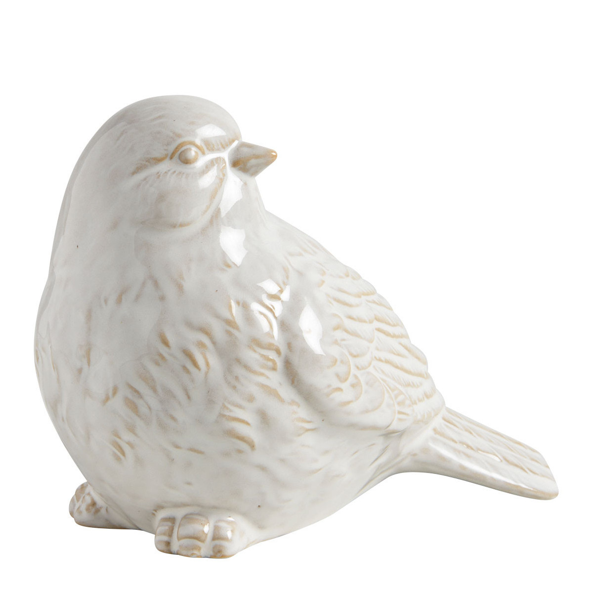 Décoration à poser Oiseau en grès blanc, MATHILDE M