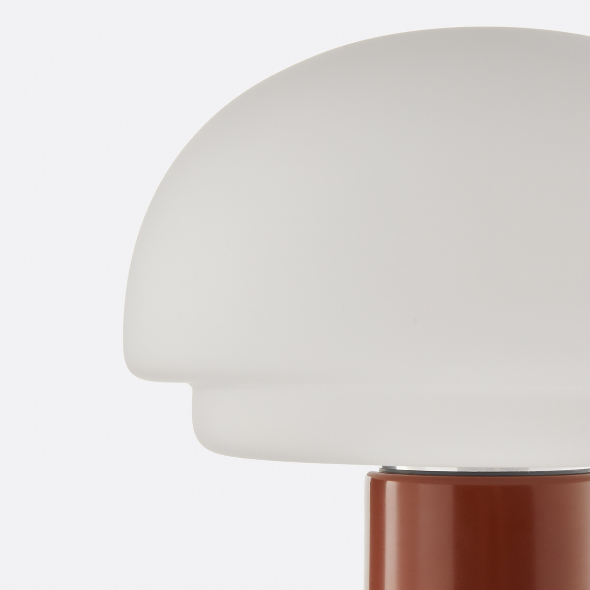 Lampe opaline et métal fer H27,5 Agathilda terracotta, LA REDOUTE INTERIEURS