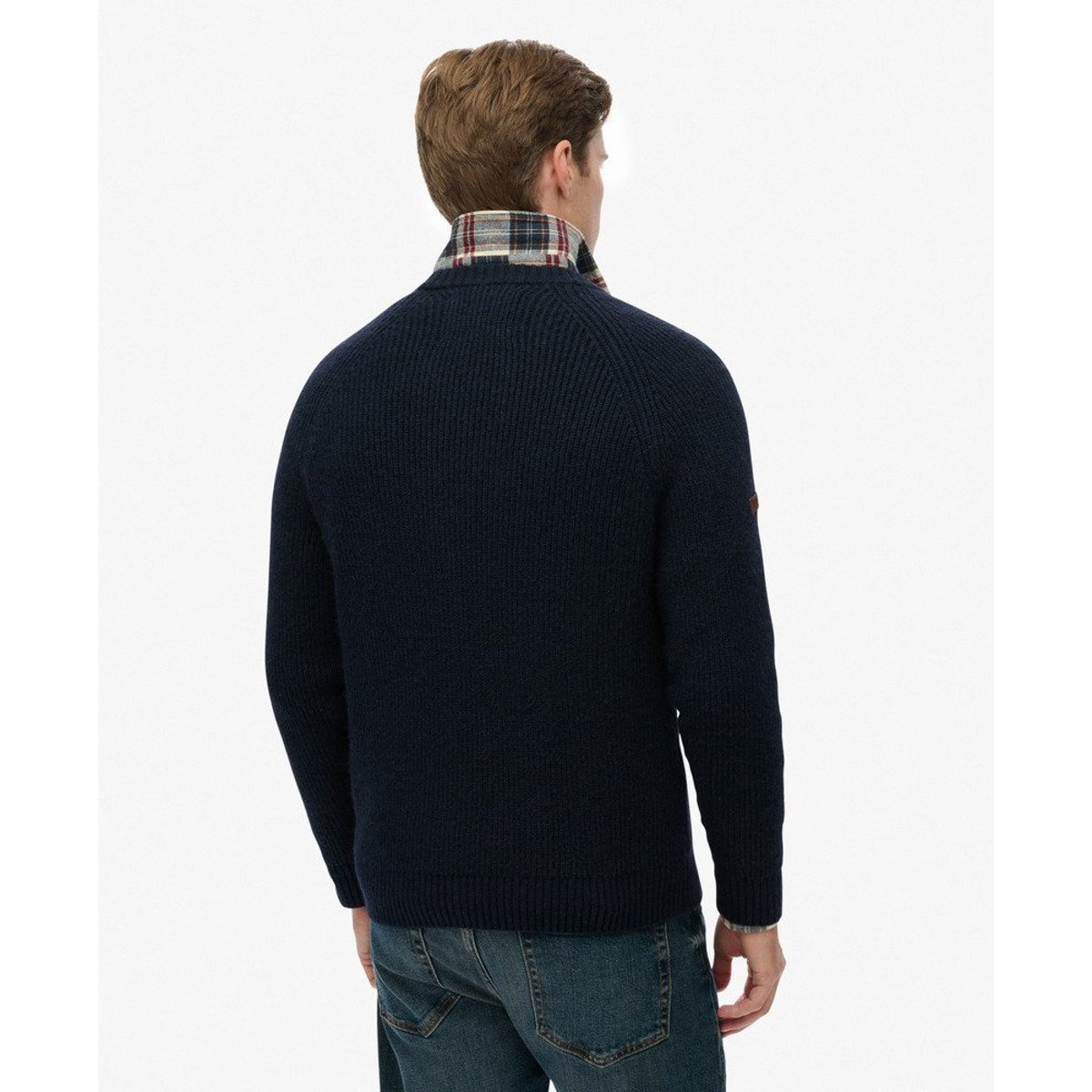 Pull épais à manches raglan bleu marine éclipse, SUPERDRY