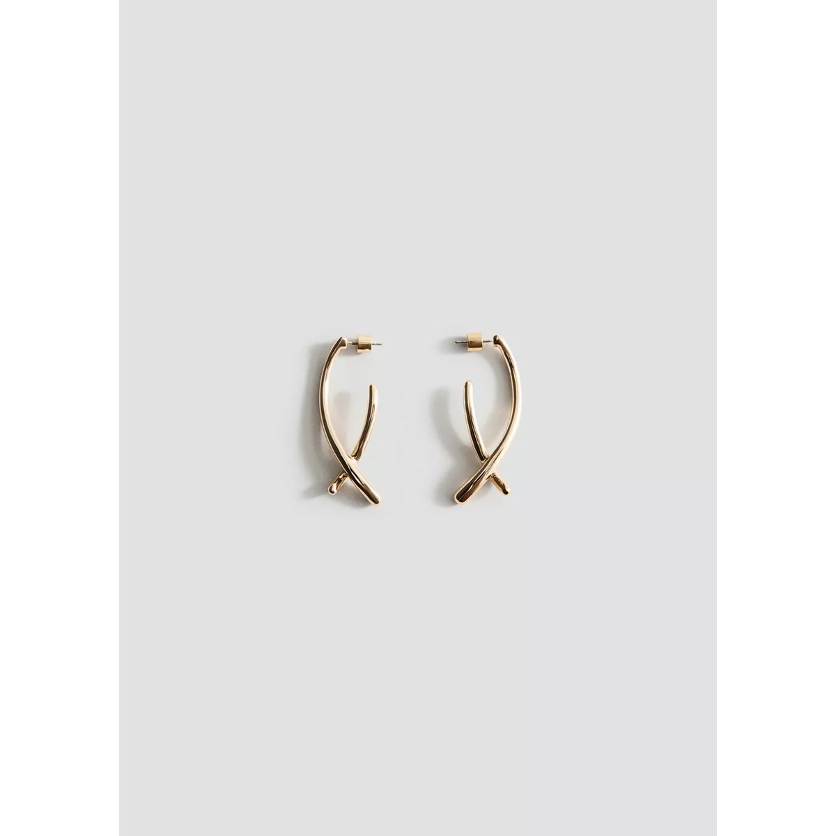 Boucles d'oreilles irrégulières texturées or, MANGO