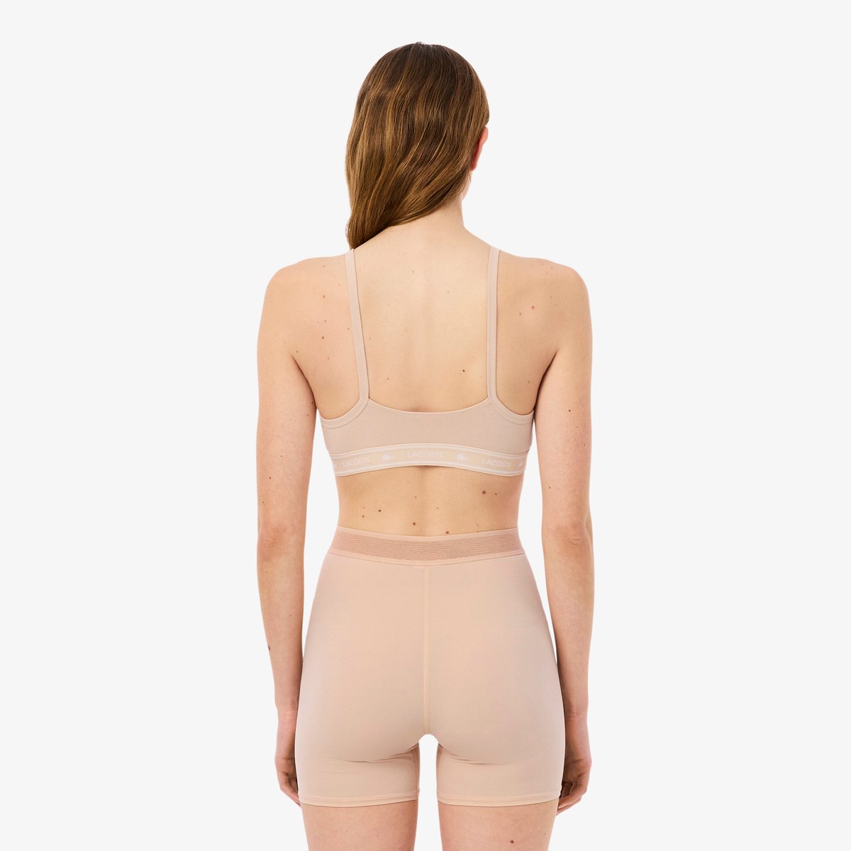 Brassière coton stretch bande siglée beige-i89, LACOSTE