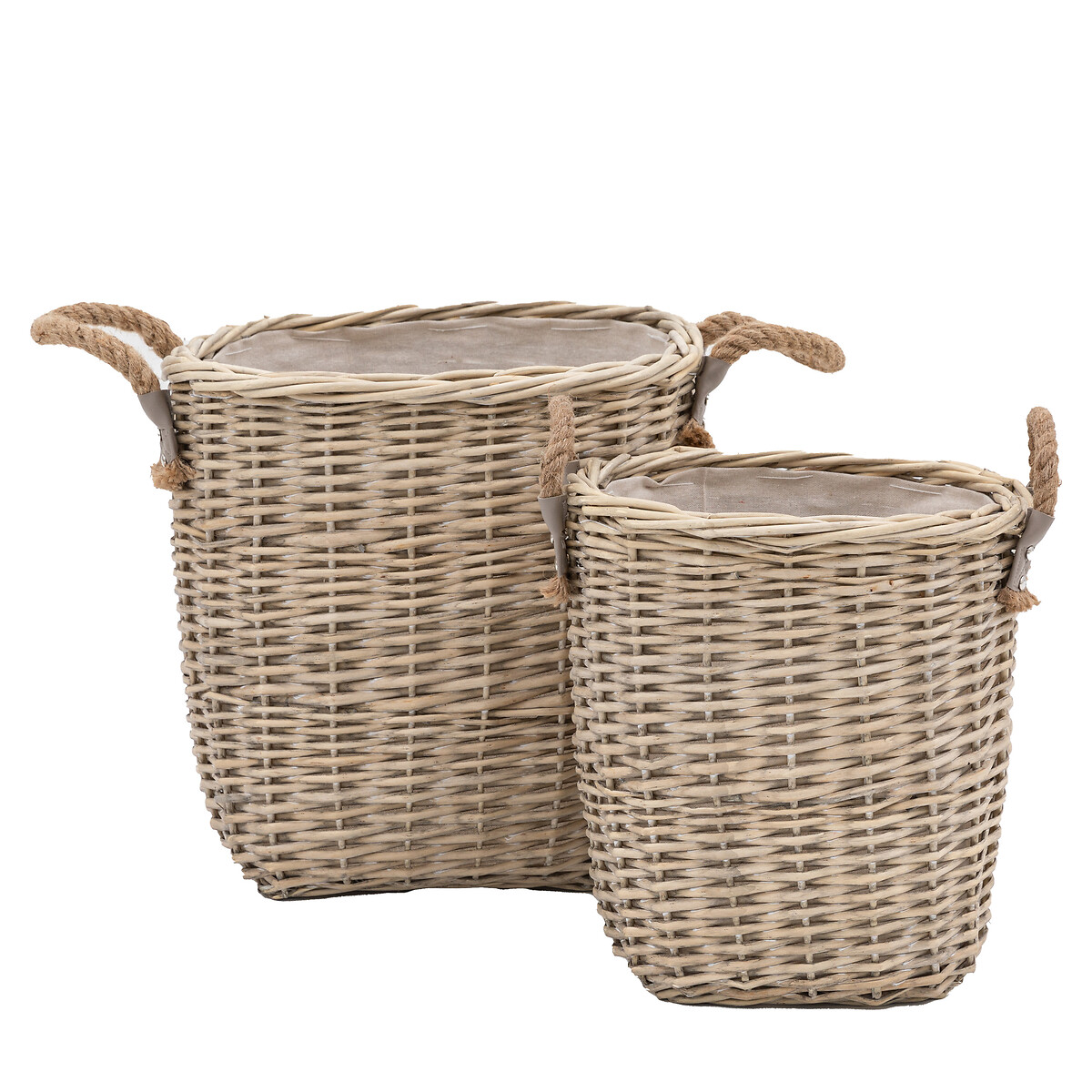 Set of 2 Dolau Square Baskets grey, ÉDITÉ