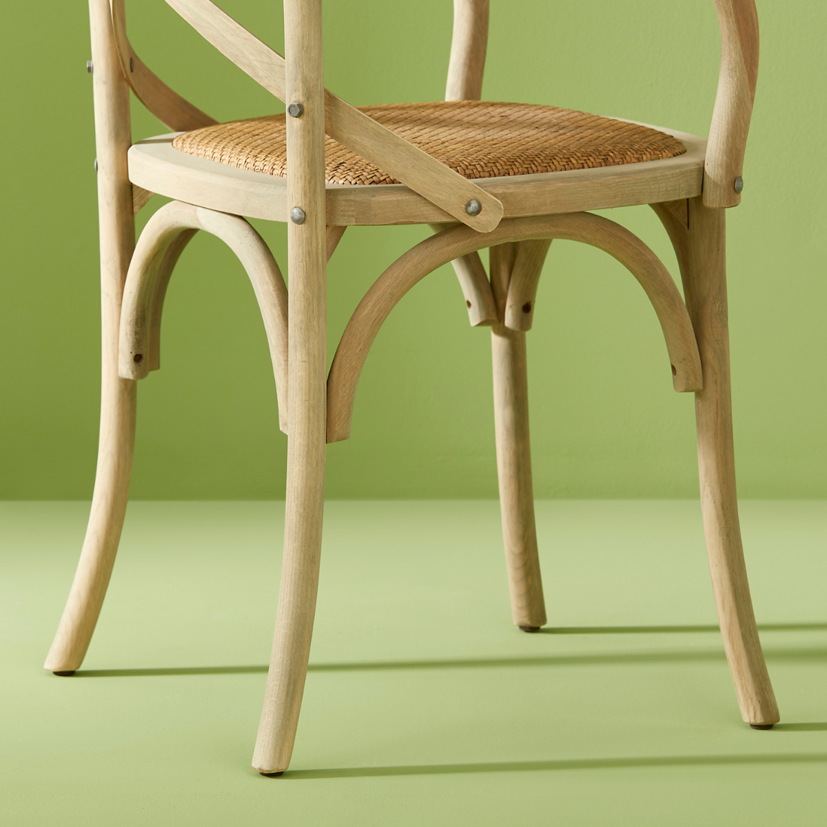 Lot de 2 fauteuils bridge en bois massif et cannage L62 cm - BISTROT bois clair, SIGNATURE