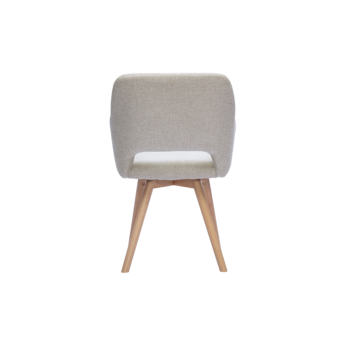 Chaises en tissu effet velours texturé beige et bois clair (lot de 2) LAURETTE beige, MILIBOO