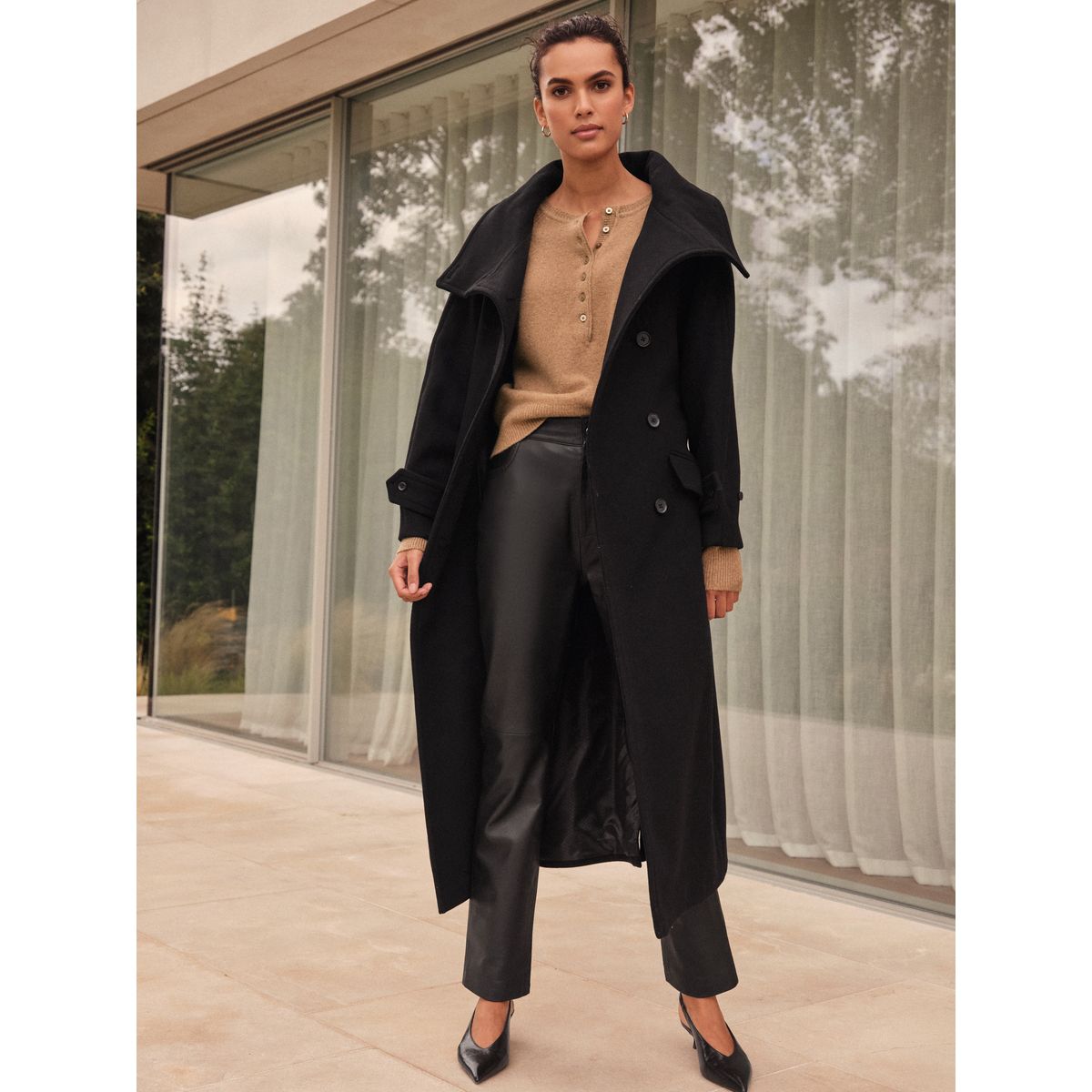 Manteau à col cheminée n. premium noir, NEXT