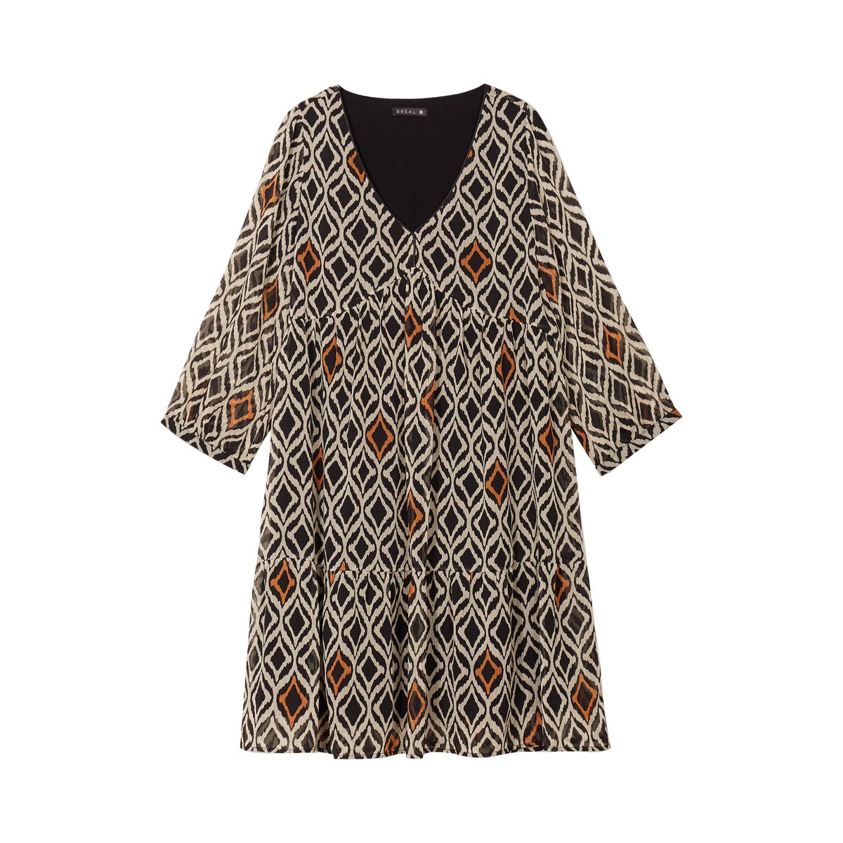 Robe évasée manches 3/4 blanc, BREAL