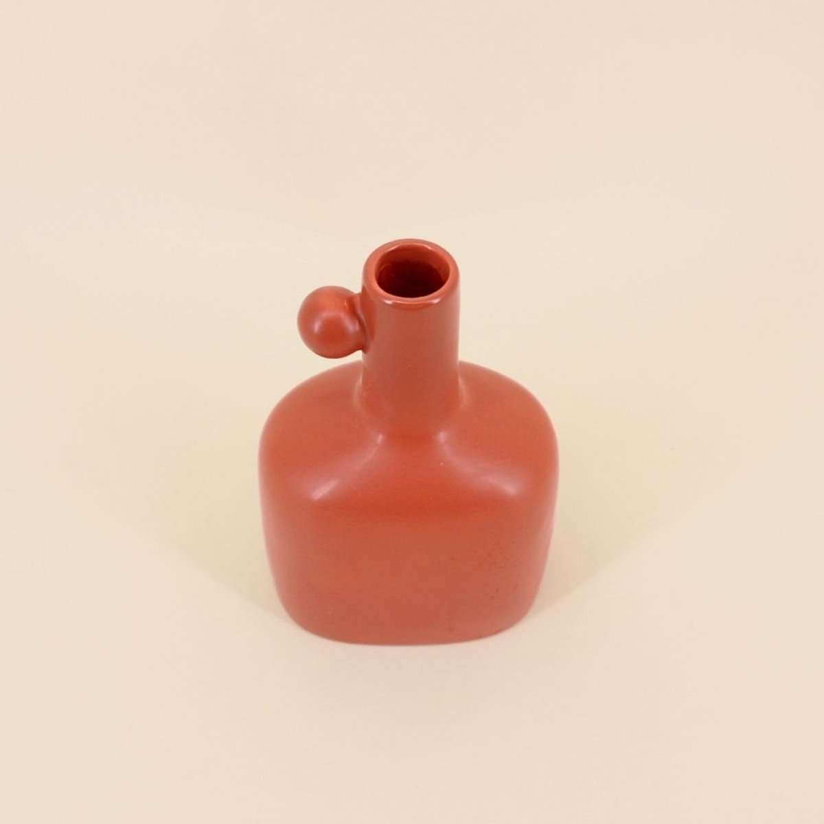Vase en céramique avec perle, H18cm orange, ORNAMI