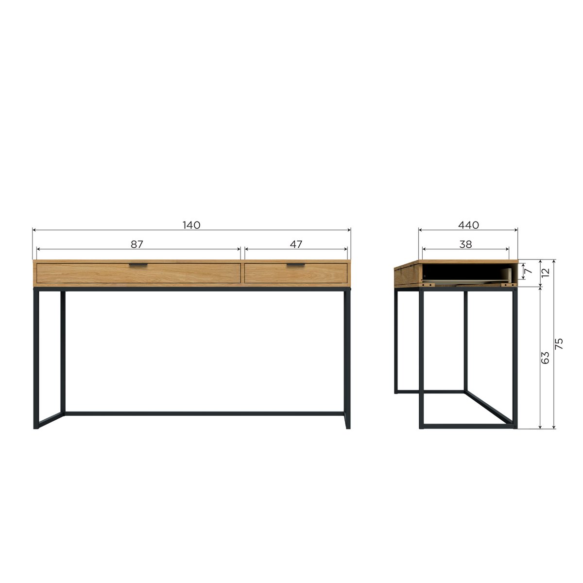Bureau en chêne DECOR chêne, WOOOD