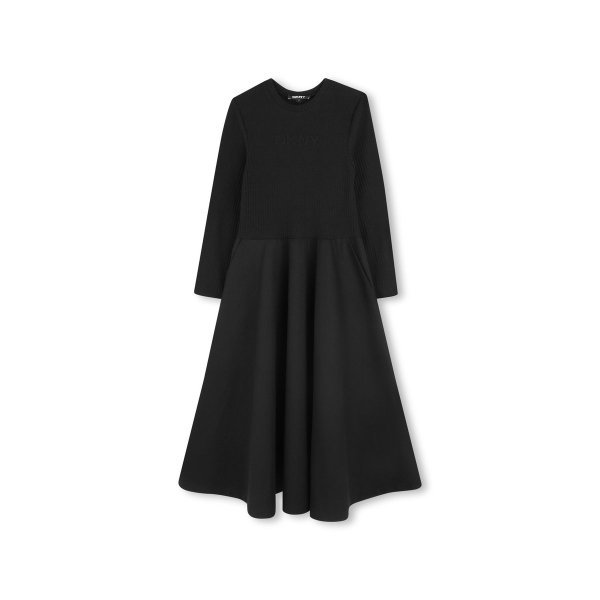 Longue robe bi-tissu black, DKNY