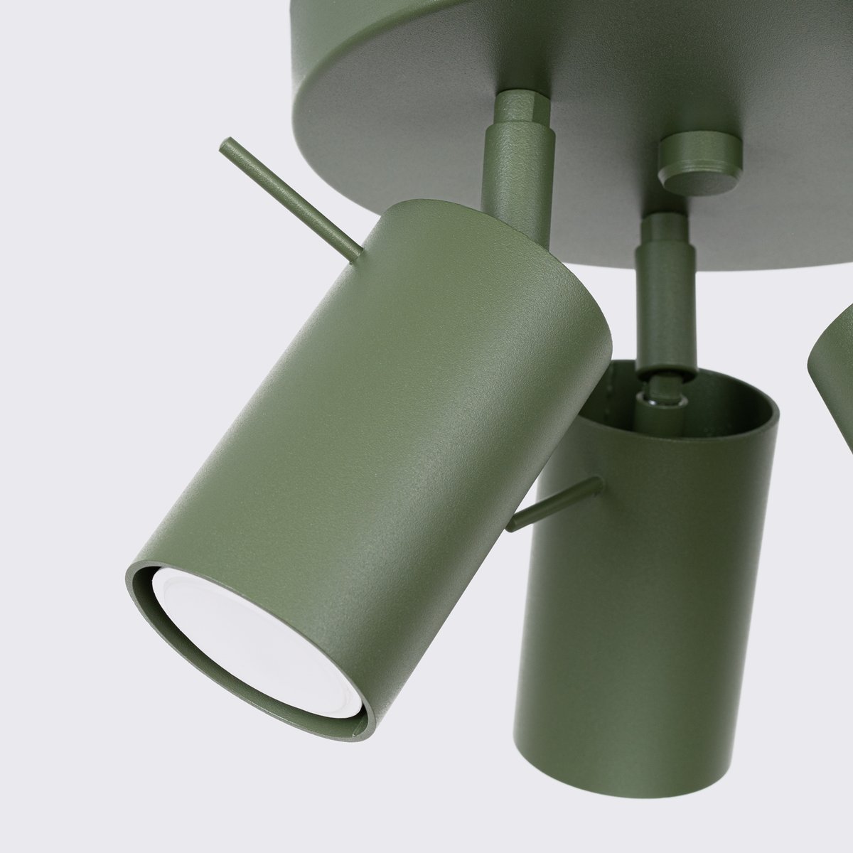 Plafonnier Acier Vert Olive GU10 3 Ring vert, EDEN