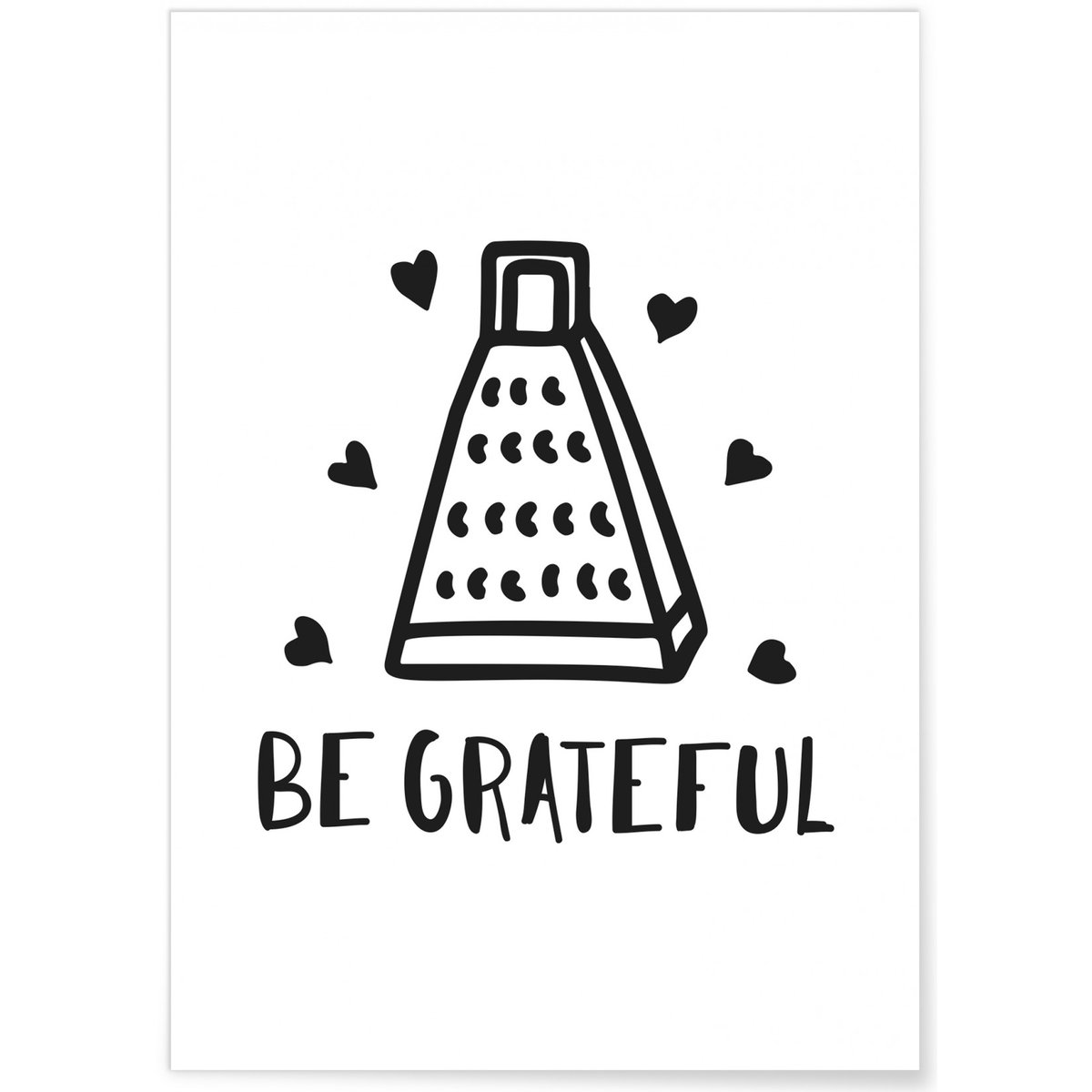Affiche Be Grateful blanc, L'AFFICHERIE
