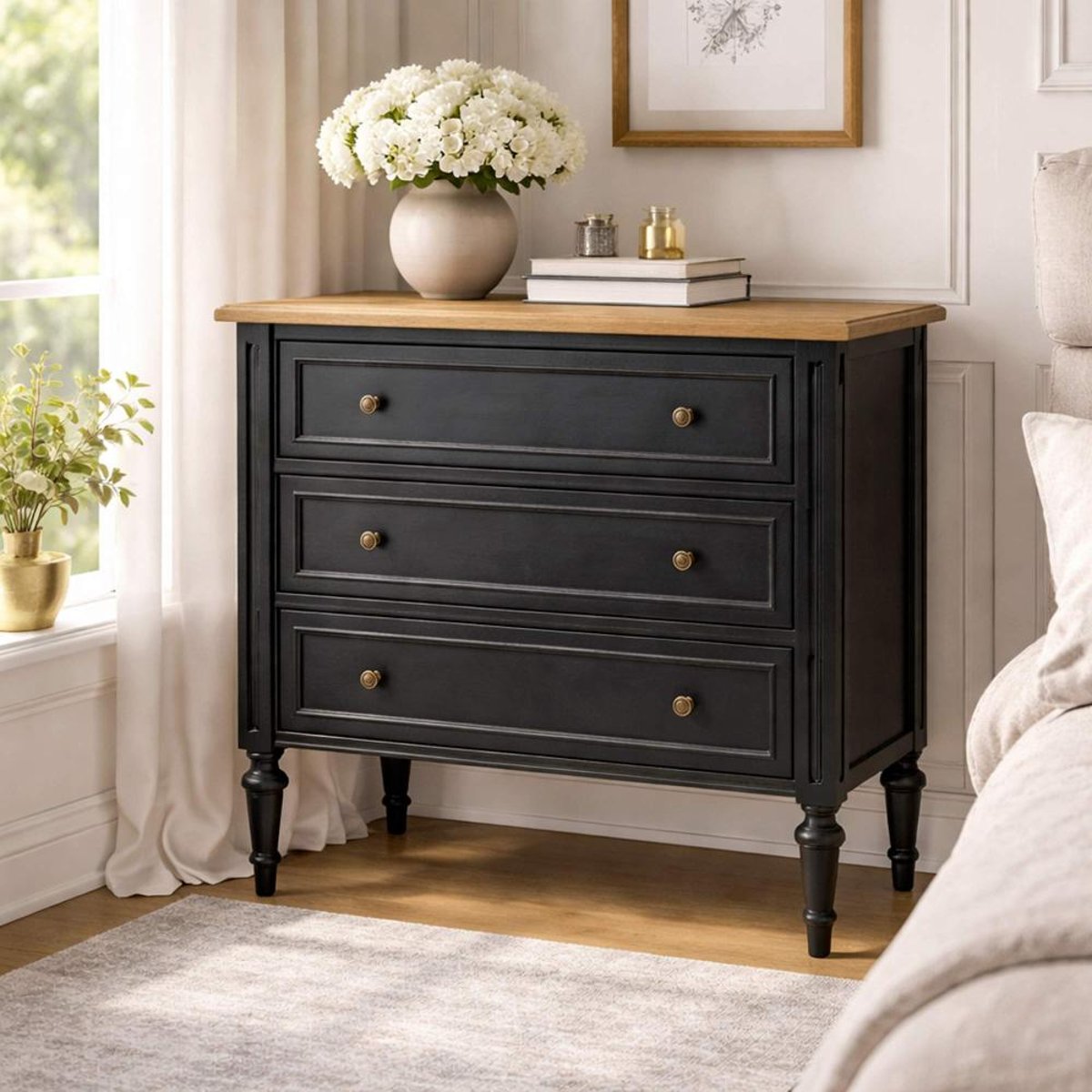 Commode 3 tiroirs en chêne L95 cm New Légende multicolore, AMADEUS