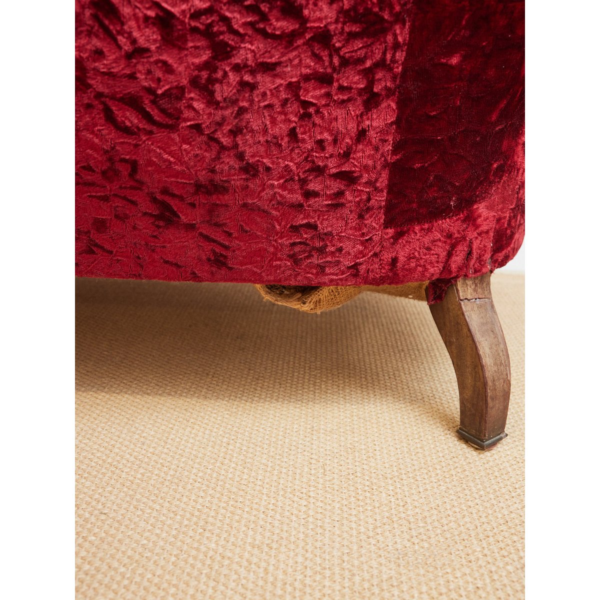 Banquette double en tissu Martine N°62 - Bon état rouge, DEBONGOUT