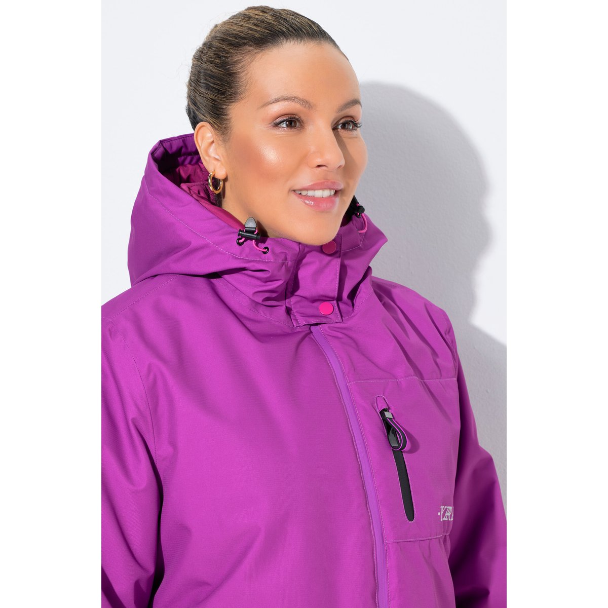 Manteau à capuche, matière déperlante magenta foncé, ULLA POPKEN
