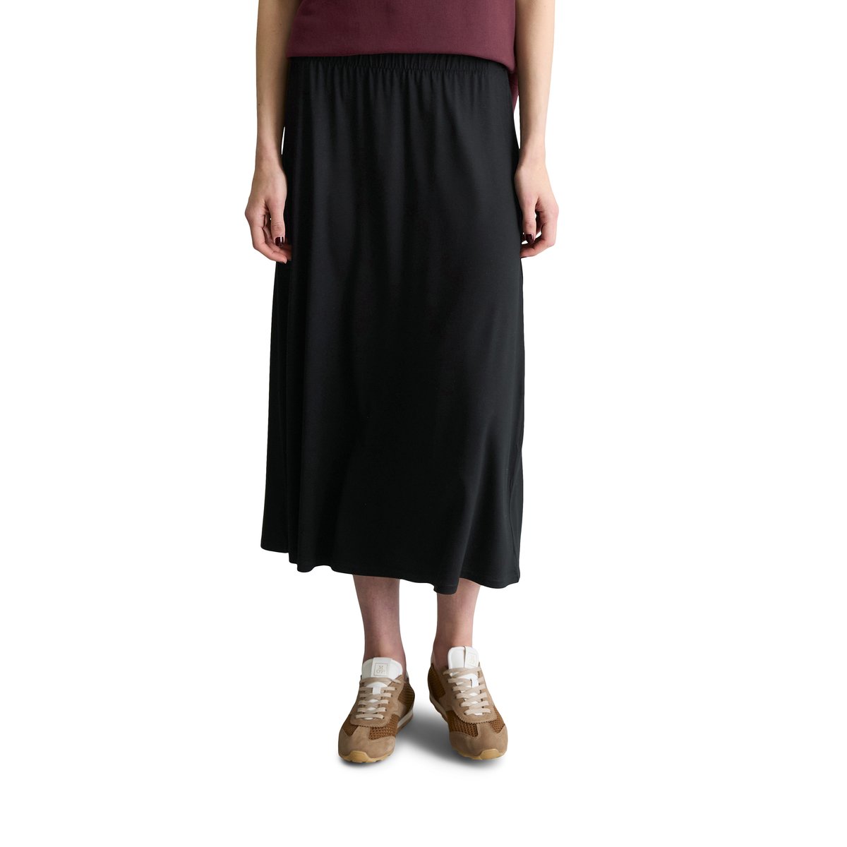Jupe évasée en jersey en LENZING™ ECOVERO™ noir, MARC O’POLO DENIM