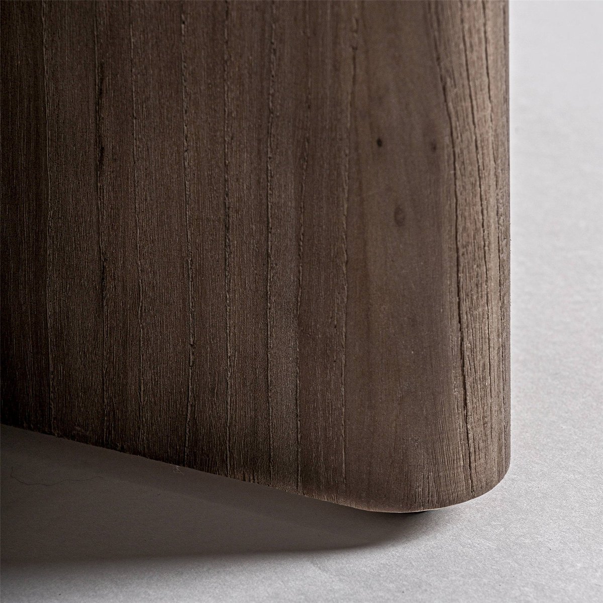 Tabouret jacquard en bois d'orme marron bois translucide, RECOLLECTION