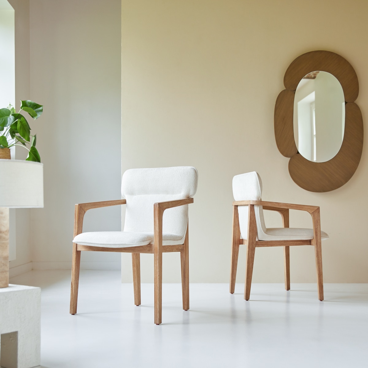 Fauteuil en Acacia massif, VIKTOR beige, TIKAMOON