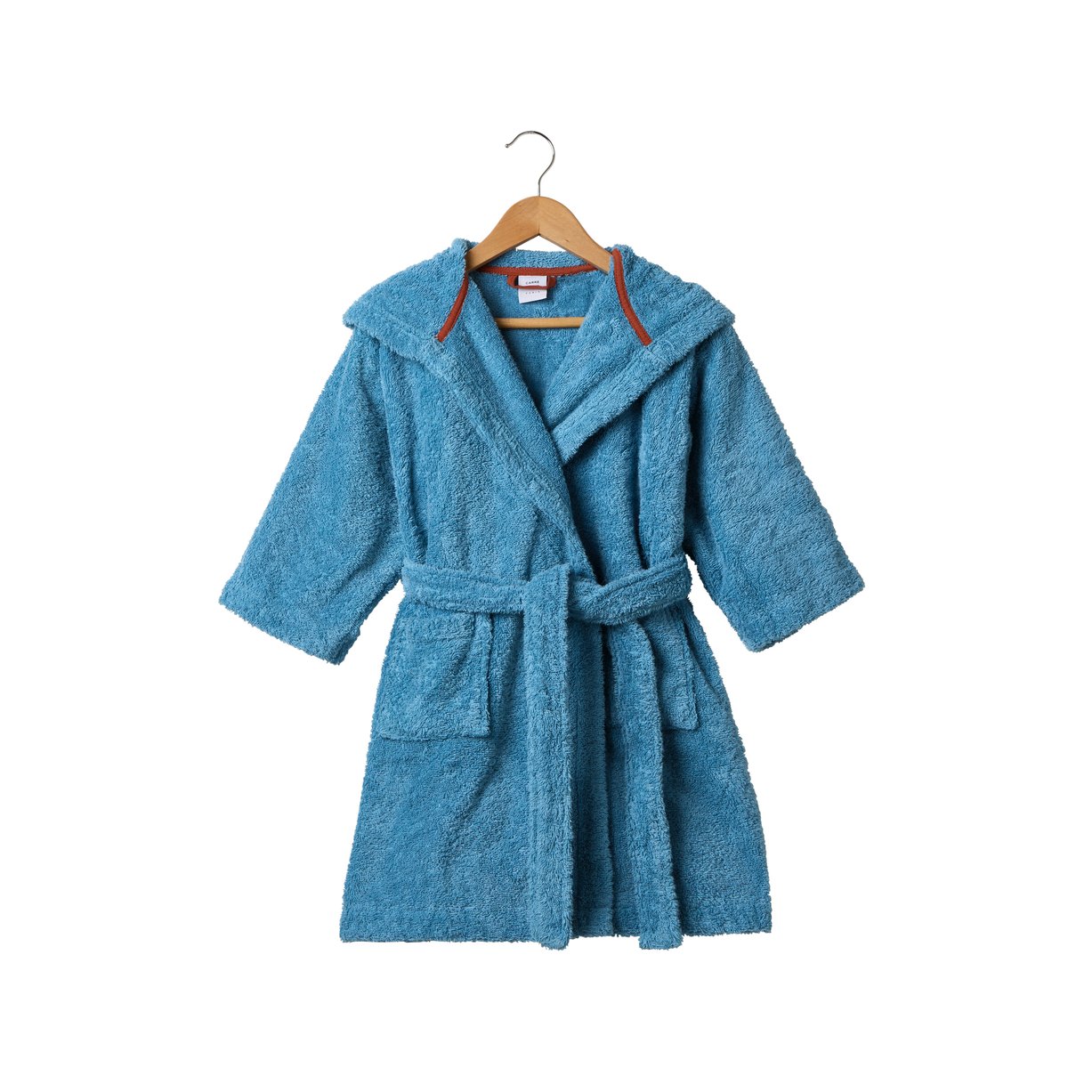 Peignoir coton Dinoful bleu celeste DINOFUL bleu celeste, CARRE BLANC