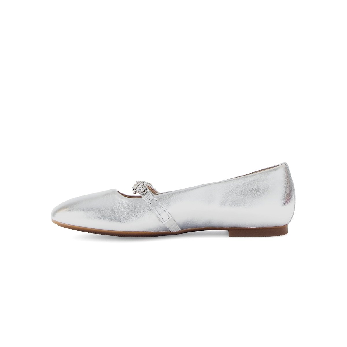 Ballerines en  à talon décroché effet galvanisé argent, GABOR