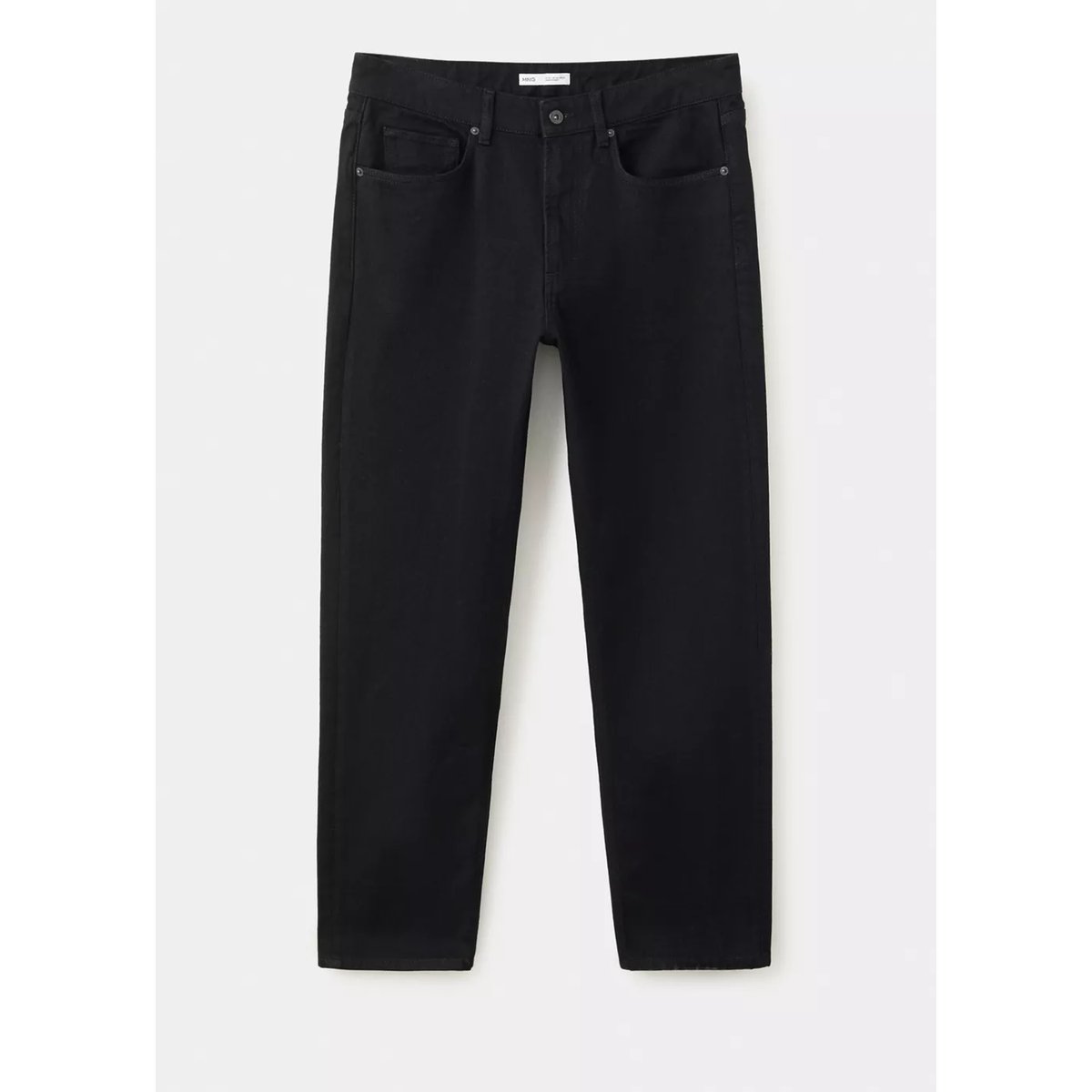 Jean 100 % coton relaxed-fit black denim, MANGO MAN