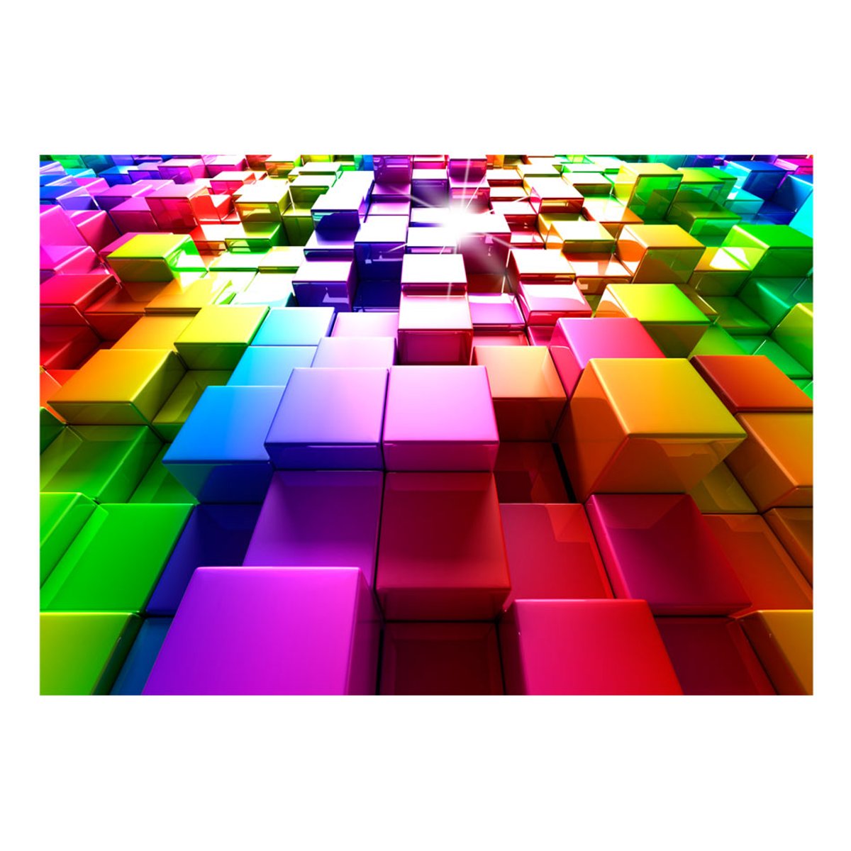 Papier peint intissé panoramique Colored Cubes orange / cuivré, EDEN