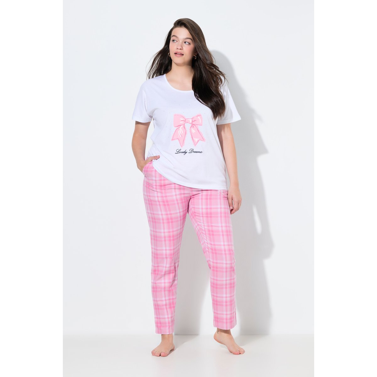 Pantalon de pyjama, coupe droite rose, ULLA POPKEN