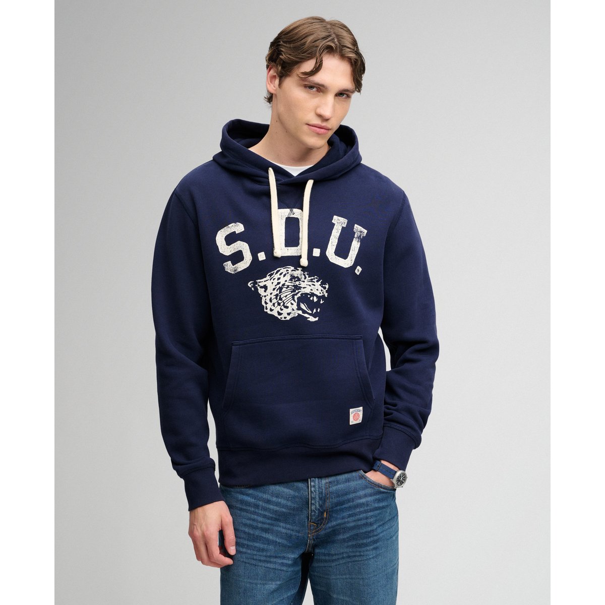 Sweat à capuche Athletic Essentials bleu marine intense, SUPERDRY