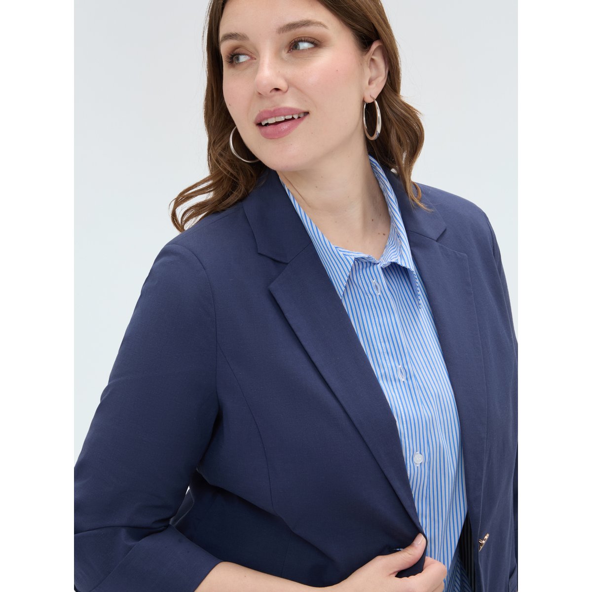 Blazer à manches trois-quarts bleu, FIORELLA RUBINO