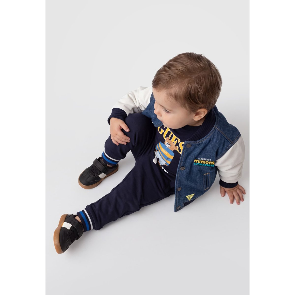 Pantalon Avec Logo Brodé bleu foncé, GUESS KIDS