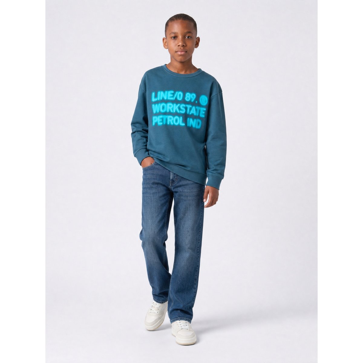 Sweat imprimé millbrook bleu storm blue, PETROL INDUSTRIES