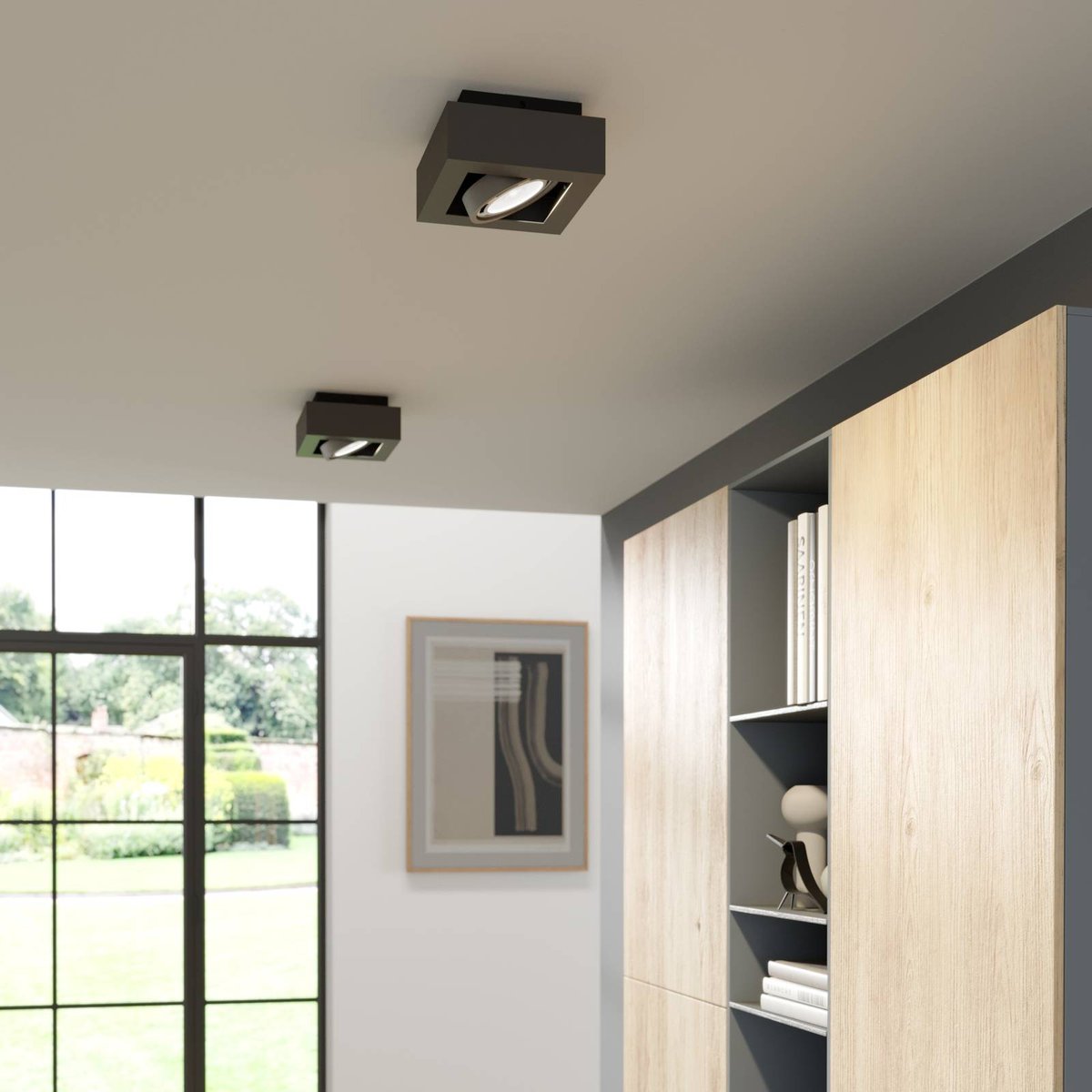 Plafonnier en aluminium moderne, Ronka gris foncé, ARCCHIO