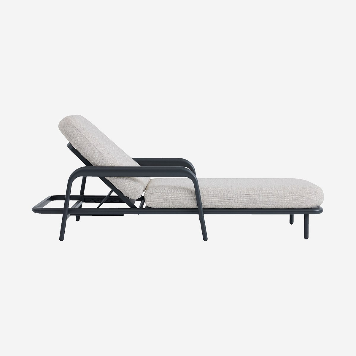 Bain de soleil en aluminium et tissu NAZARE beige, HABITAT