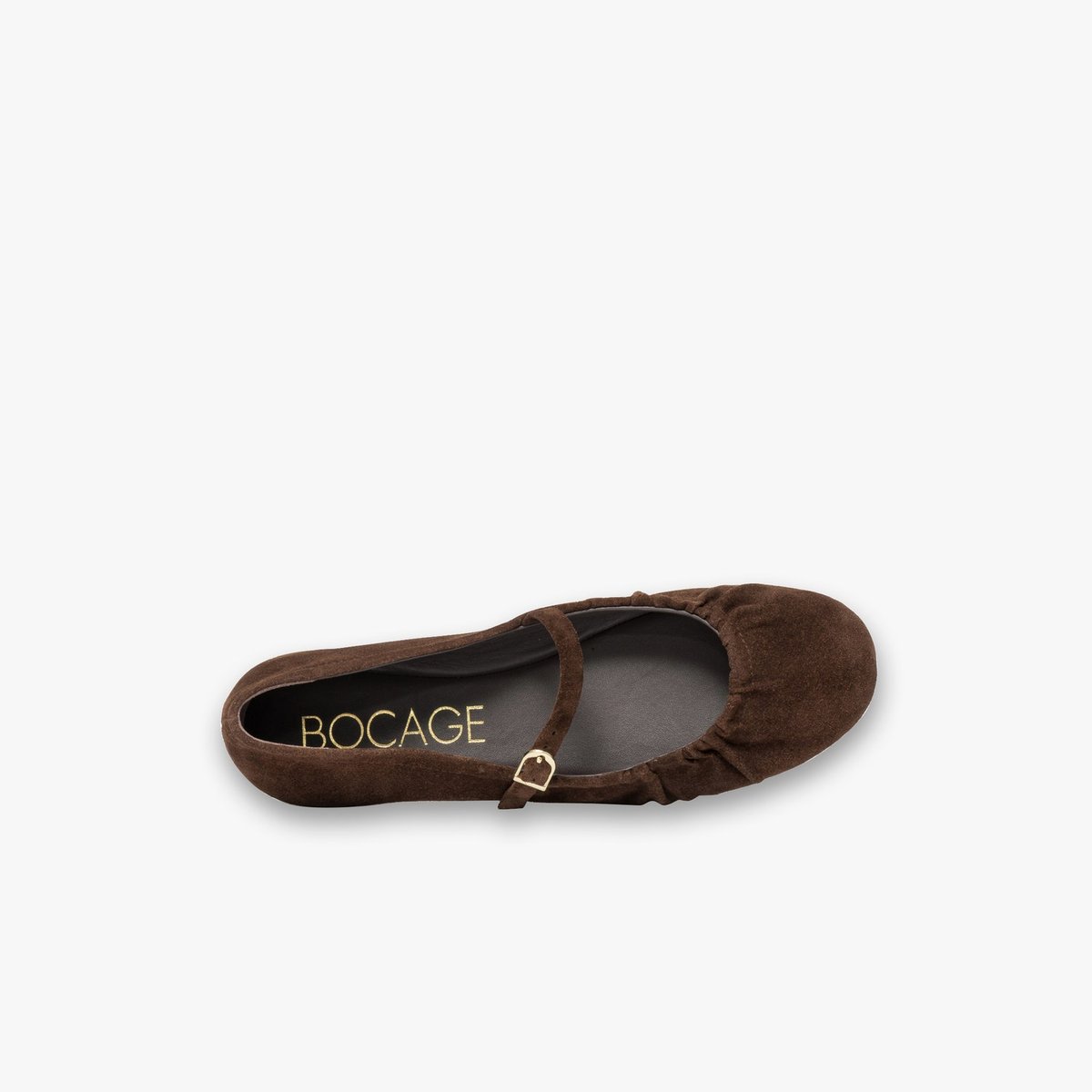 Ballerine en cuir BETTANY marron chocolat, BOCAGE