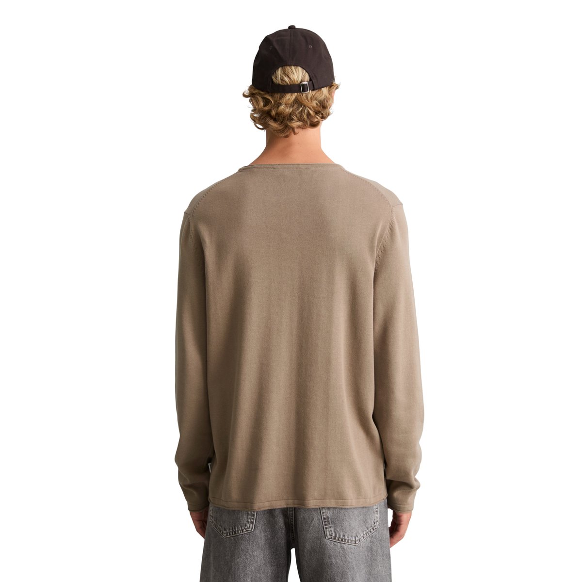 Pull coupe classique en pur coton biologique marron, MARC O’POLO DENIM