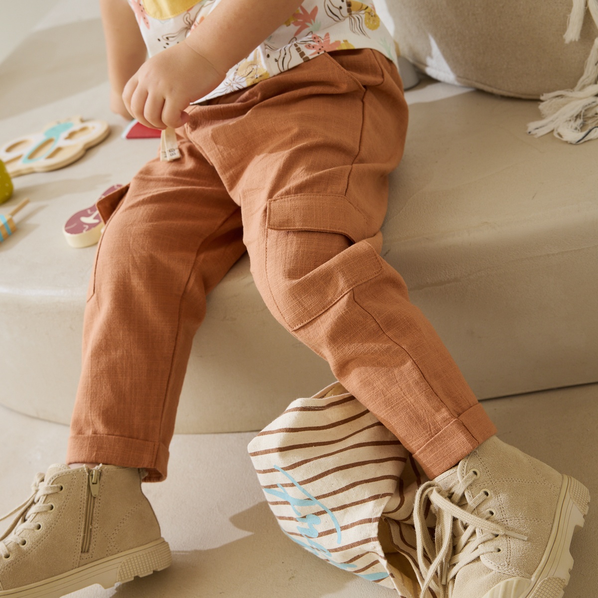 Pantalon enfant Kansas City camel, PETIT BEGUIN