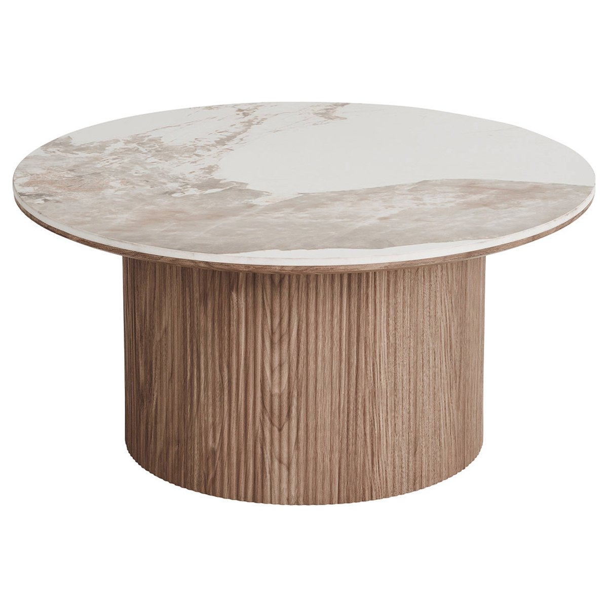 Table basse plateau effet marbre, LYSA bois / blanc, BEST MOBILIER