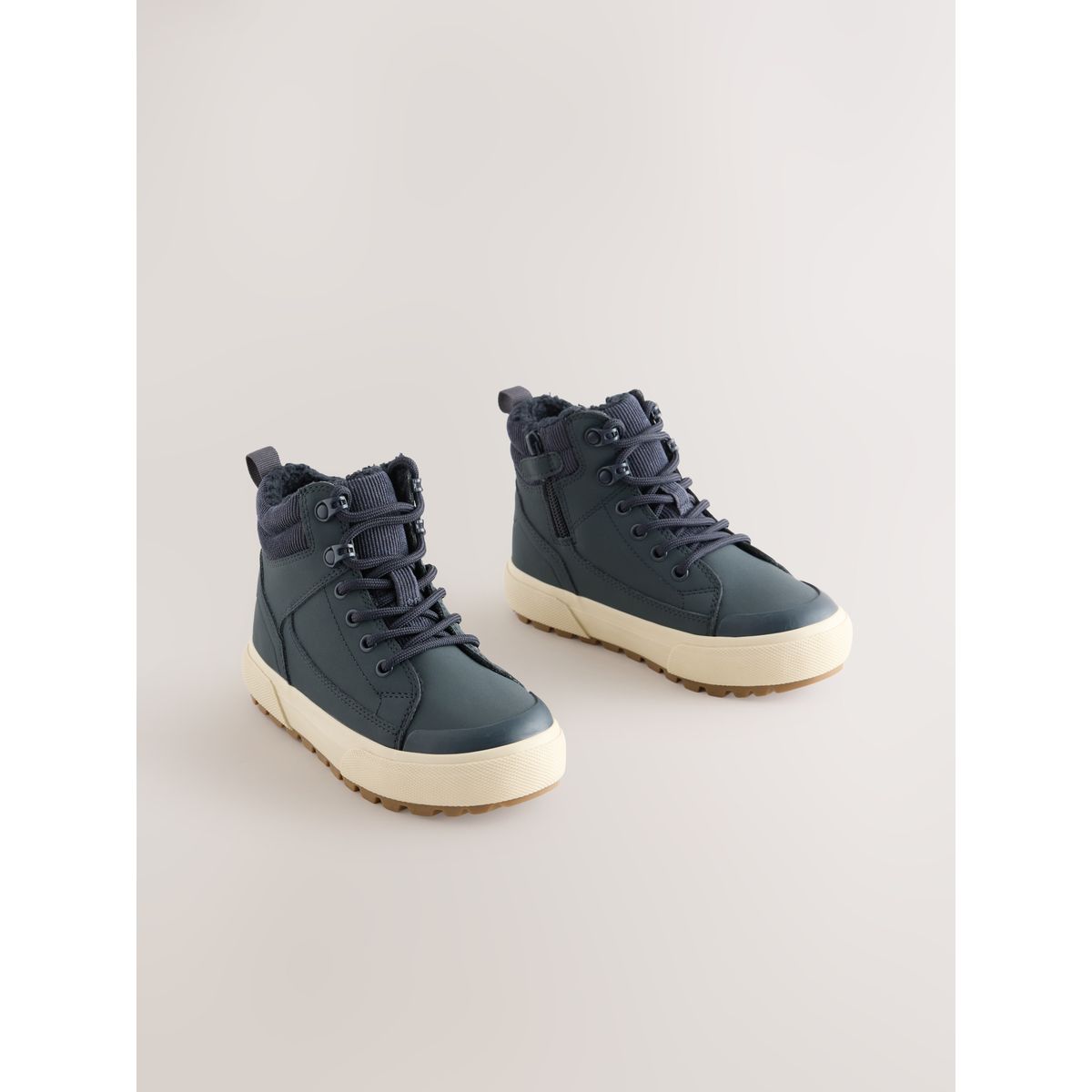 Bottines montantes à doublure chaude bleu marine, NEXT